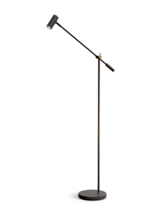 Cato gulvlampe LED mattsvart/messing dimbar