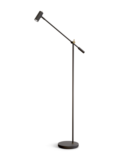 Cato gulvlampe LED mattsvart/messing dimbar