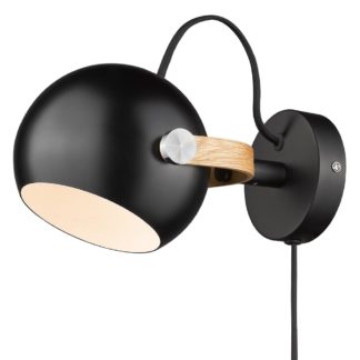 DC vegglampe liten sort