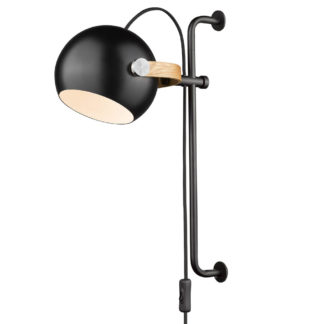 DC vegglampe sort
