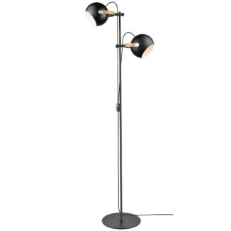 DC gulvlampe 2L sort