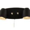 Sandnes vegglampe sort m/dimmer