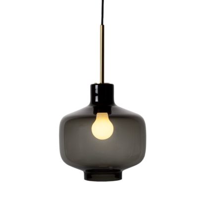 Arkivlampe 4180 røkgrå m/messing oppheng