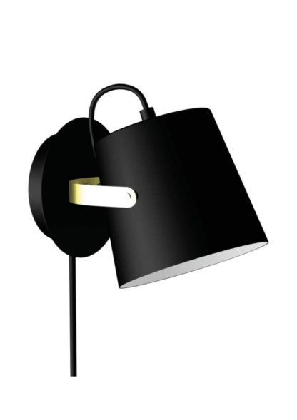 Toby vegglampe sort/messing