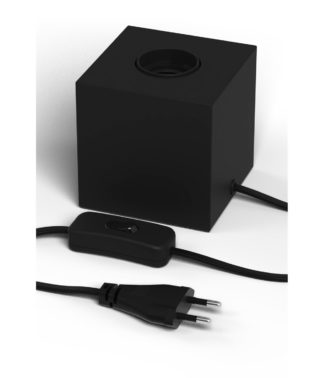 Kube bordlampe sort
