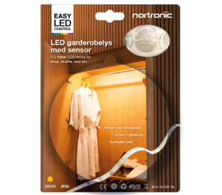 LED Garderobelys m/sensor IP20