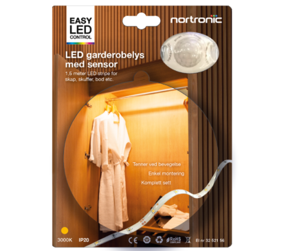 LED Garderobelys m/sensor IP20
