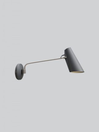 Birdy vegglampe grå m/lang arm