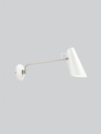 Birdy vegglampe hvit m/lang arm