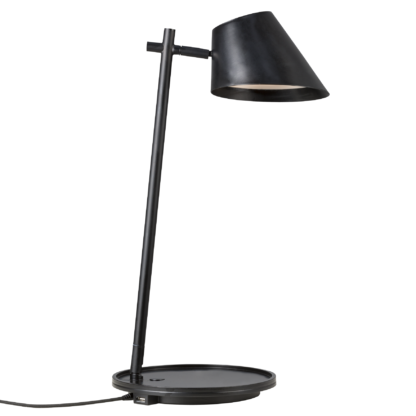 Stay bordlampe sort m/USB