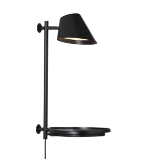 Stay vegglampe sort m/USB