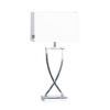Omega bordlampe krom m/hvit skjerm H52cm