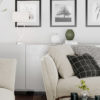 Omega bordlampe krom m/hvit skjerm H52cm - Bilde 2