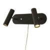 Artic vegglampe dobbel matt svart m/dimmer