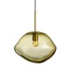 Crystal Stone 350mm pendel oliven m/messing oppheng