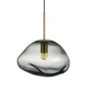 Crystal Stone 350mm pendel lys røkgrå m/messing oppheng