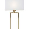 Kensington bordlampe messing m/hvit skjerm