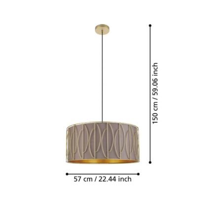 Corojal pendel Ø57cm cappuccino/gull - Bilde 4