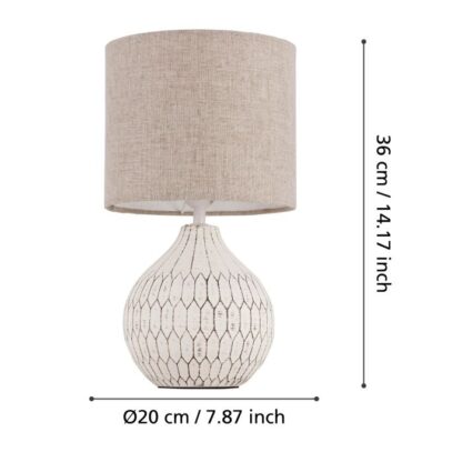 Bellariva bordlampe hvit m/skjerm - Bilde 4
