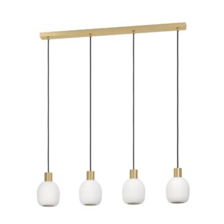 Manzanares pendel 4-lys opal/messing