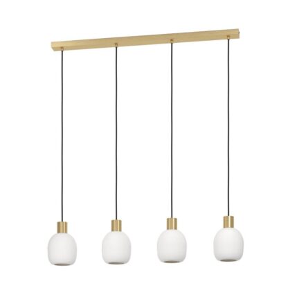 Manzanares pendel 4-lys opal/messing