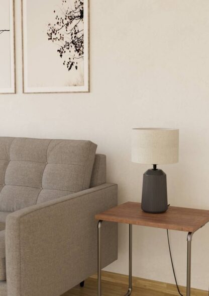 Capalbio bordlampe grå m/natur skjerm - Bilde 2