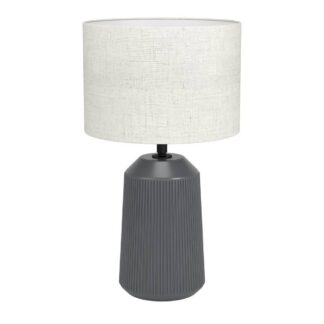 Capalbio bordlampe grå m/natur skjerm