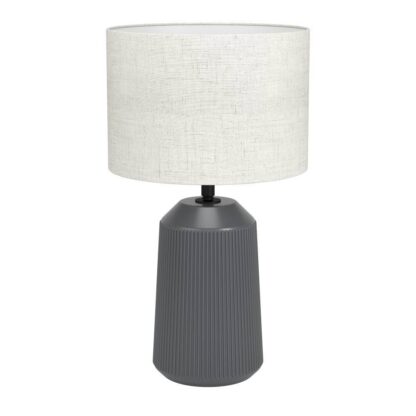 Capalbio bordlampe grå m/natur skjerm