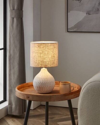 Bellariva bordlampe hvit m/skjerm - Bilde 2