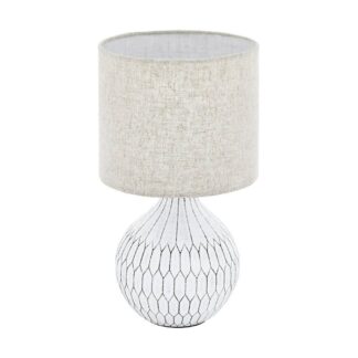 Bellariva bordlampe hvit m/skjerm