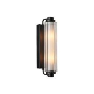 Nimal Double vegglampe svart IP44