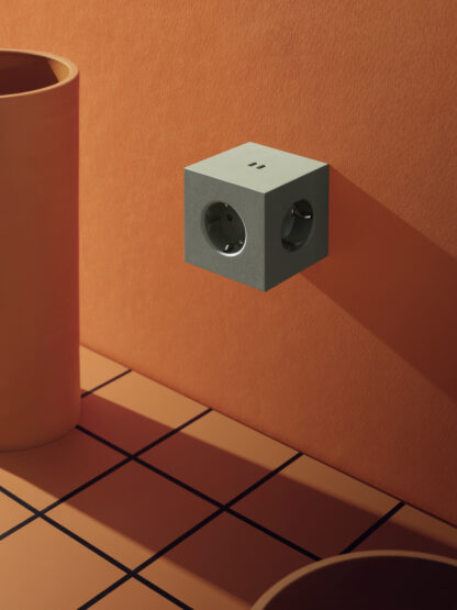 Square 2 Socket extender with 30W Dual USBC Oak Green - Bilde 3