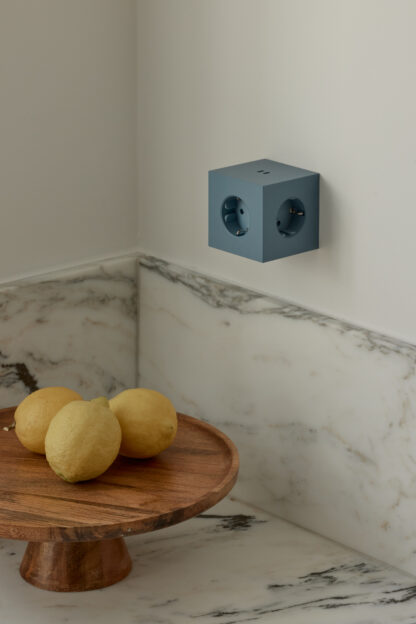 Square 2 Socket extender with 30W Dual USBC Shark Blue - Bilde 2