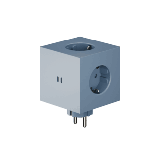 Square 2 Socket extender with 30W Dual USBC Shark Blue
