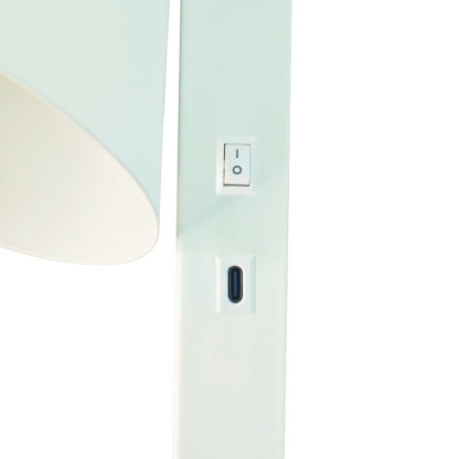 Wilmer vegglampe m/USB-C hvit - Bilde 3