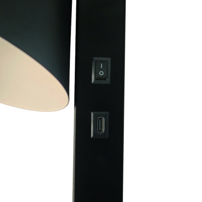 Wilmer vegglampe m/USB-C svart - Bilde 3
