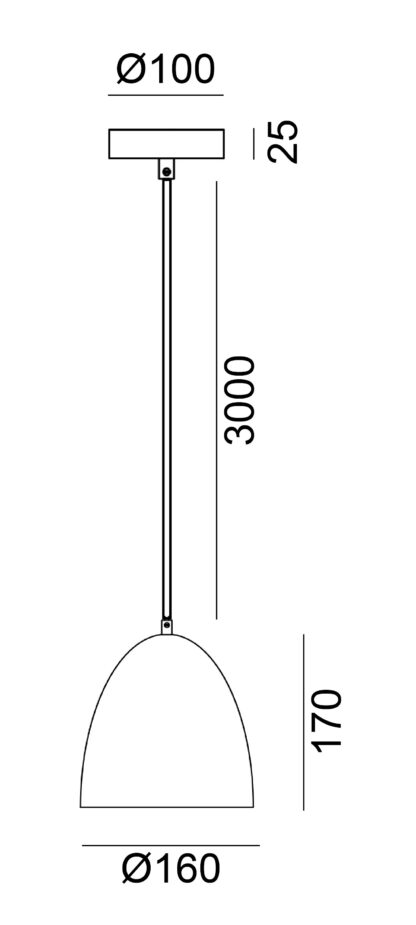 Fiola pendel 160 svart - Bilde 2