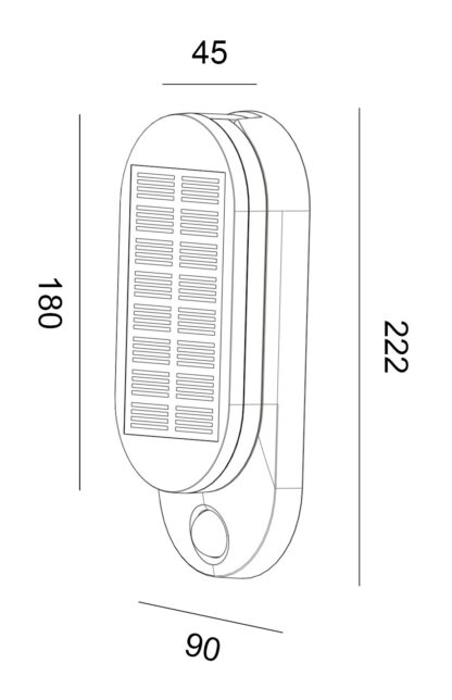 Flap Solar Sensor Wall Light svart IP65 - Bilde 4
