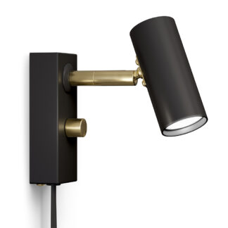 Cato vegglampe enkel mattsvart/messing