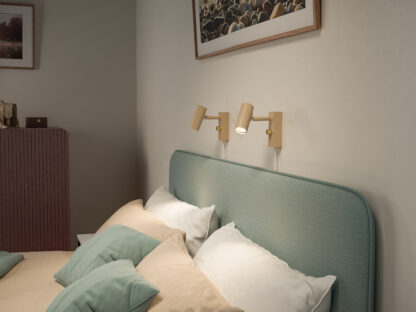 Cato vegglampe enkel nougat/messing - Bilde 2
