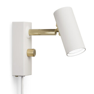 Cato vegglampe enkel hvit/messing