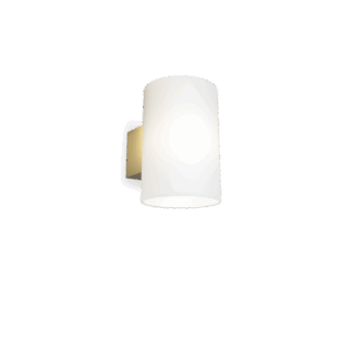 Evoke L vegglampe opal/messing IP44