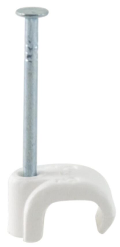 Klammer 3x5mm hvit for lampettledning 20stk