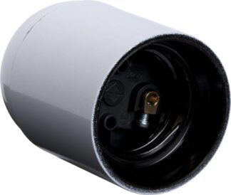 Pæreholder E27 hvit slett