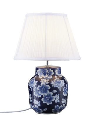 Fanny bordlampe blå/hvit m/skjerm