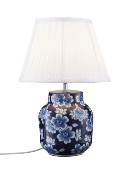 Fanny bordlampe blå/hvit m/skjerm