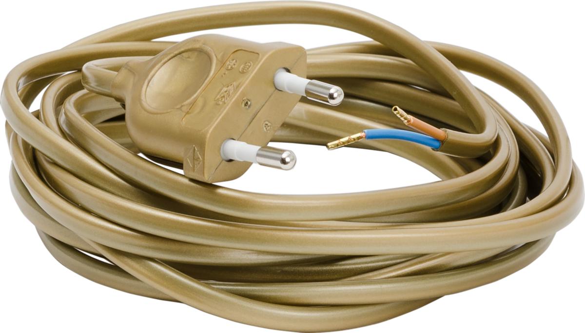 Lampettledning m/europlugg gull 4m