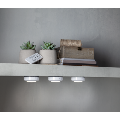 LED-puck hvit 3pk m/fjernkontroll - Bilde 3