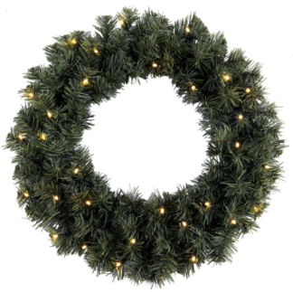 Ottawa krans 50cm 30 lys grønn IP44