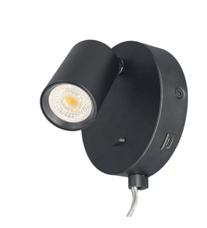 Oz mini K1 vegglampe USB svart - Bilde 2